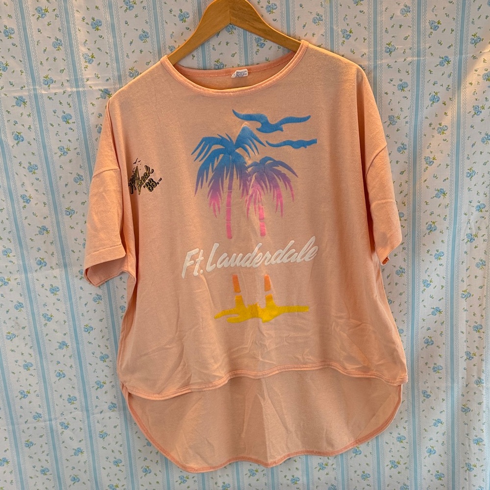 Vintage SPRING BREAK ‘88!! Peach Ft. Lauderdale High Lo Tee